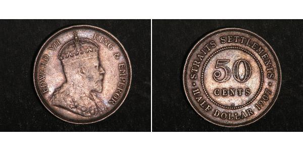 50 Cent 海峡殖民地 銀 爱德华七世 (1841-1910)