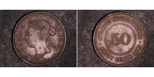50 Cent 海峡殖民地 銀 维多利亚 (英国君主)