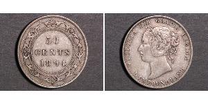 50 Cent 紐芬蘭與拉布拉多 銀 维多利亚 (英国君主)