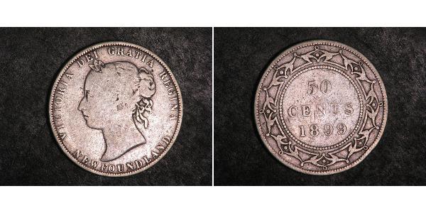 50 Cent 紐芬蘭與拉布拉多 銀 维多利亚 (英国君主)