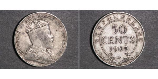 50 Cent 紐芬蘭與拉布拉多 銀 爱德华七世 (1841-1910)