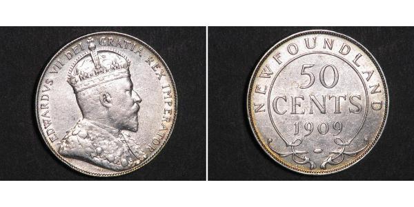 50 Cent 紐芬蘭與拉布拉多 銀 爱德华七世 (1841-1910)