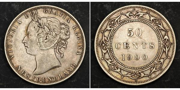 50 Cent 紐芬蘭與拉布拉多 銀 维多利亚 (英国君主)