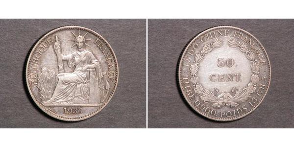 50 Cent French Indochina (1887-1954) 青铜/镍 