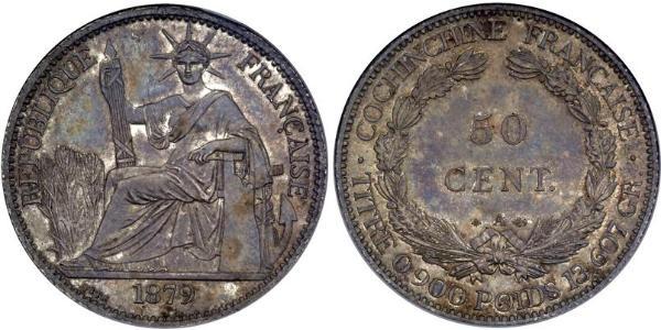 50 Cent French Indochina (1887-1954) 青铜/镍 