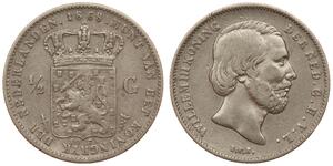 50 Cent / 1/2 Gulden Royaume des Pays-Bas (1815 - ) Argent Guillaume III (roi des Pays-Bas)