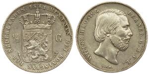 50 Cent / 1/2 Gulden Royaume des Pays-Bas (1815 - ) Argent Guillaume III (roi des Pays-Bas)