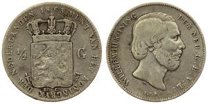 50 Cent / 1/2 Gulden Royaume des Pays-Bas (1815 - ) Argent Guillaume III (roi des Pays-Bas)