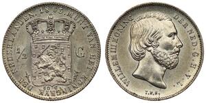 50 Cent / 1/2 Gulden Regno dei Paesi Bassi (1815 - ) Argento Guglielmo III dei Paesi Bassi