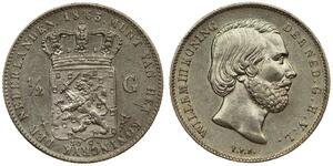 50 Cent / 1/2 Gulden Regno dei Paesi Bassi (1815 - ) Argento Guglielmo III dei Paesi Bassi