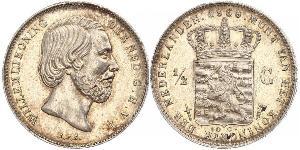 50 Cent / 1/2 Gulden Reino de los Países Bajos (1815 - ) Plata Guillermo III de los Países Bajos