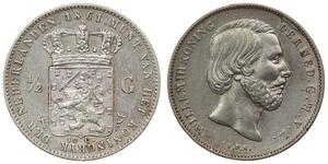 50 Cent / 1/2 Gulden Reino de los Países Bajos (1815 - ) Plata Guillermo III de los Países Bajos