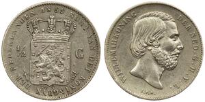 50 Cent / 1/2 Gulden Reino de los Países Bajos (1815 - ) Plata Guillermo III de los Países Bajos