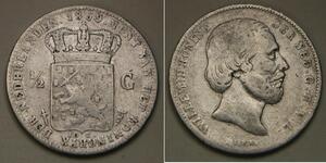 50 Cent / 1/2 Gulden Reino de los Países Bajos (1815 - ) Plata Guillermo III de los Países Bajos