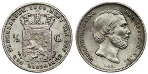 50 Cent / 1/2 Gulden Königreich der Niederlande (1815 - ) Silber Wilhelm III. (Niederlande)