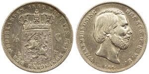 50 Cent / 1/2 Gulden Kingdom of the Netherlands (1815 - ) Silver William III of the Netherlands