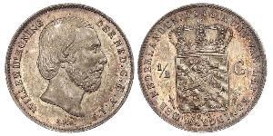 50 Cent / 1/2 Gulden Kingdom of the Netherlands (1815 - ) Silver William III of the Netherlands