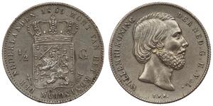 50 Cent / 1/2 Gulden Kingdom of the Netherlands (1815 - ) Silver William III of the Netherlands