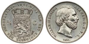 50 Cent / 1/2 Gulden Kingdom of the Netherlands (1815 - ) Silver William III of the Netherlands