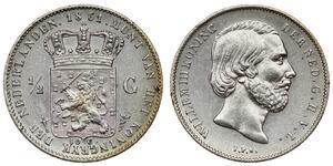 50 Cent / 1/2 Gulden Kingdom of the Netherlands (1815 - ) Silver William III of the Netherlands