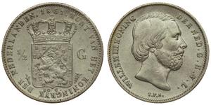 50 Cent / 1/2 Gulden Kingdom of the Netherlands (1815 - ) Silver William III of the Netherlands