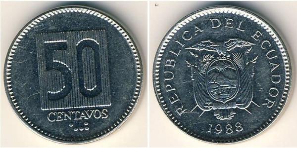 50 Centavo Ecuador Acciaio/Nichel 