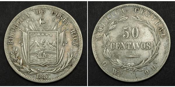 50 Centavo Costa Rica Argent 
