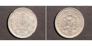 50 Centavo Mexique (1867 - ) Argent 