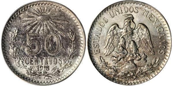 50 Centavo Mexique (1867 - ) Argent 