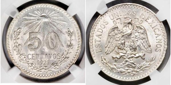 50 Centavo Mexique (1867 - ) Argent 
