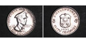 50 Centavo Philippines Argent Douglas MacArthur (1880 - 1964) 