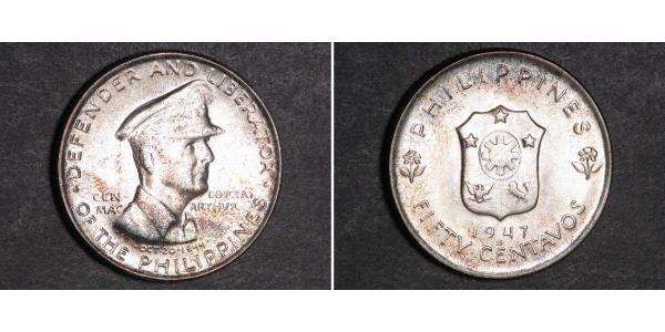 50 Centavo Philippines Argent Douglas MacArthur (1880 - 1964) 