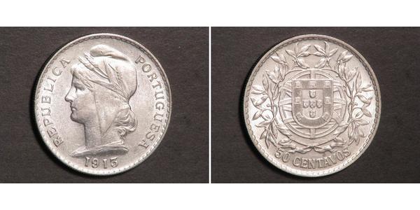 50 Centavo Première République portugaise (1910 - 1926) Argent 