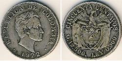 50 Centavo Republique de Colombie (1886 - ) Argent 