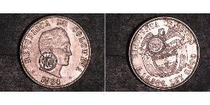 50 Centavo Republique de Colombie (1886 - ) Argent 