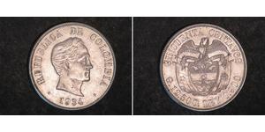 50 Centavo Republique de Colombie (1886 - ) Argent 