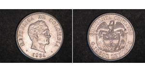 50 Centavo Republique de Colombie (1886 - ) Argent 