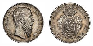 50 Centavo Second Empire mexicain (1864 - 1867) Argent Maximilian I of Mexico (1832 - 1867)