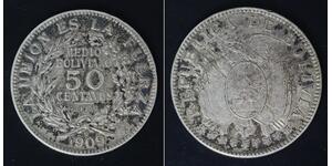 50 Centavo Bolivia (1825 - ) Argento 