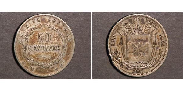 50 Centavo Costa Rica Argento 