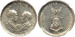 50 Centavo Filippine Argento 