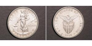 50 Centavo Filippine Argento 