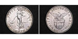50 Centavo Filippine Argento 
