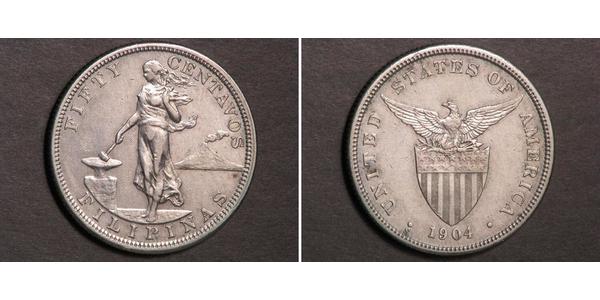 50 Centavo Filippine Argento 