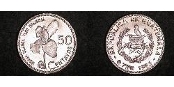 50 Centavo Guatemala (1838 - ) Argento 