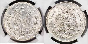 50 Centavo Messico (1867 - ) Argento 