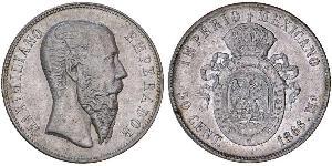 50 Centavo Secondo Impero Messicano (1864 - 1867) Argento Maximilian I of Mexico (1832 - 1867)