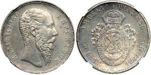 50 Centavo Secondo Impero Messicano (1864 - 1867) Argento Maximilian I of Mexico (1832 - 1867)