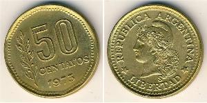 50 Centavo Argentine Republic (1861 - ) Brass 