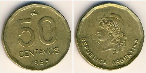 50 Centavo Argentine Republic (1861 - ) Brass 